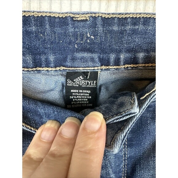 SoundStyle Women's Size 8 Blue Skinny Leg Medium Wash Cotton Blend Stretch Jeans - Picture 2 of 6